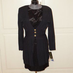 JUST IN THYME Women's Black Long Sleeve Black Shift Dress Size 10 NWT!!!